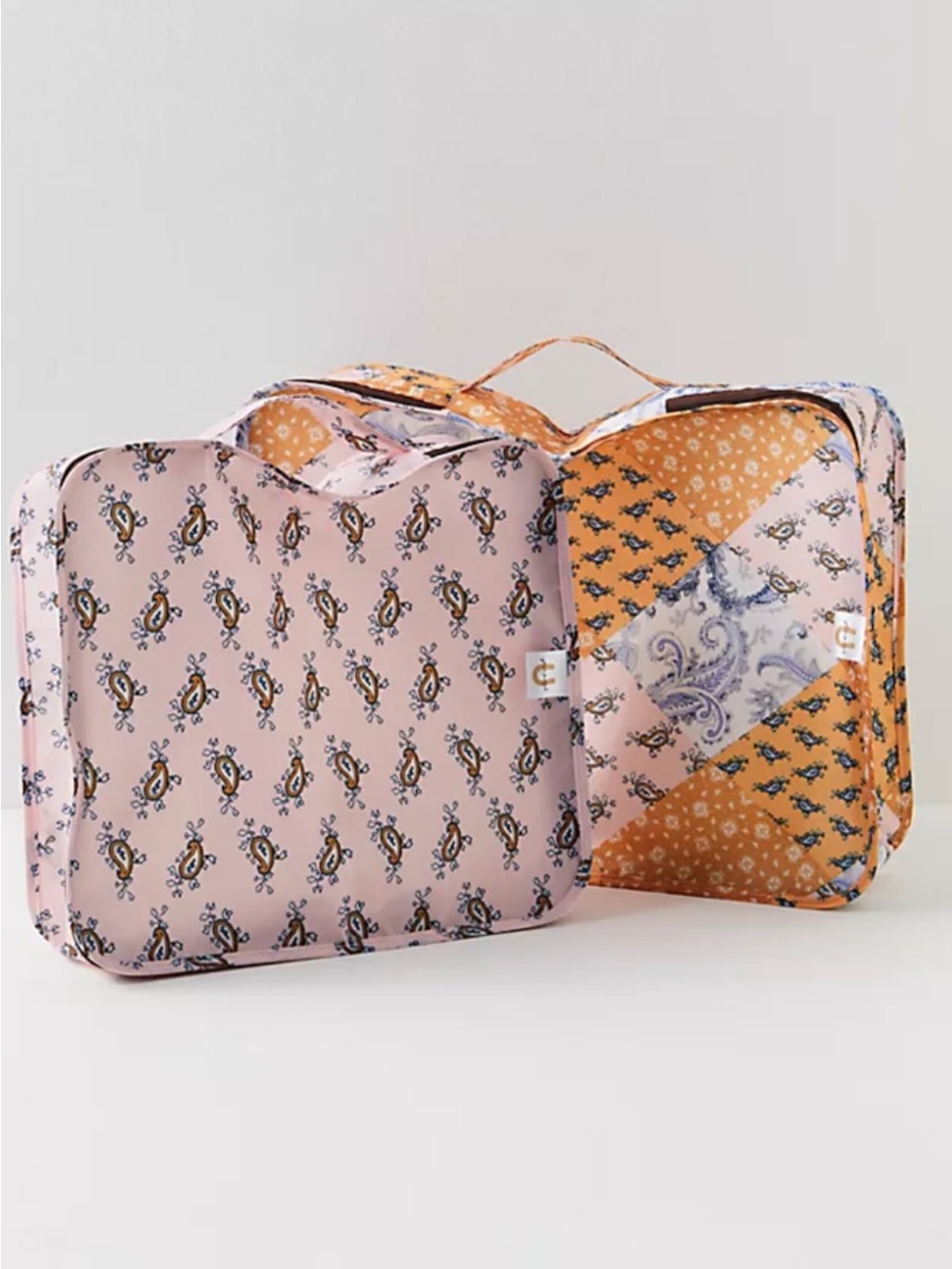 Free People Pink & Orange Patchwork Travel Packing Cubes